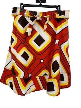 Giorgiana by Naji Funky Psychedelic Geometric Pattern Skirt 1X